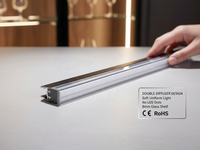 Vitrine de Luxe en Verre avec Éclairage LED, Profil en Aluminium et Double Diffuseur, Design à Lumière Douce, 12V Dimmable YB2004-22