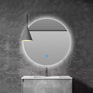 Espejo de luz <span class=keywords><strong>Led</strong></span> de maquillaje de estilo moderno, espejos redondos para baño, pantalla de Interruptor táctil montada en la pared, espejo inteligente - Product Image 5