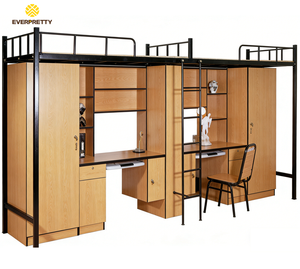 Meubles de dortoir universitaire, <span class=keywords><strong>lit</strong></span> superposé moderne de taille standard, ensemble table et chaise d'étude, <span class=keywords><strong>armoire</strong></span>, penderie pour SF-15RS - Product Image 2