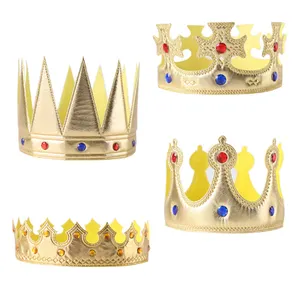 生日派对礼物国王皇冠金冠帽子可调生日派对皇冠婴儿淋浴派对照片道具配件