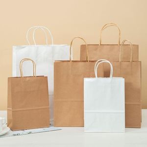 Sacs en papier personnalisés avec logo imprimé, biodégradables, recyclables, de différentes couleurs, pour restaurants, plats à emporter, épiceries, supermarchés - Product Image 3