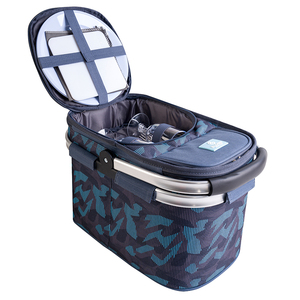 Cesto Frigo Portatile per 2 Persone, Ideale per Campeggio, Viaggi e Picnic Estivi, Set Completo Personalizzabile con Manico in Alluminio - Product Image 1
