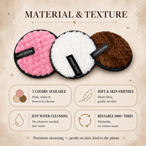 Tampons nettoyants réutilisables avec logo personnalisé, éponge faciale, démaquillant, OEM, ODM, marque privée, vente en gros - Product Image 2