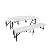 Easy — table pliante en plastique et acier, banc pour pique-nique camping restaurant école, 2021 6ft