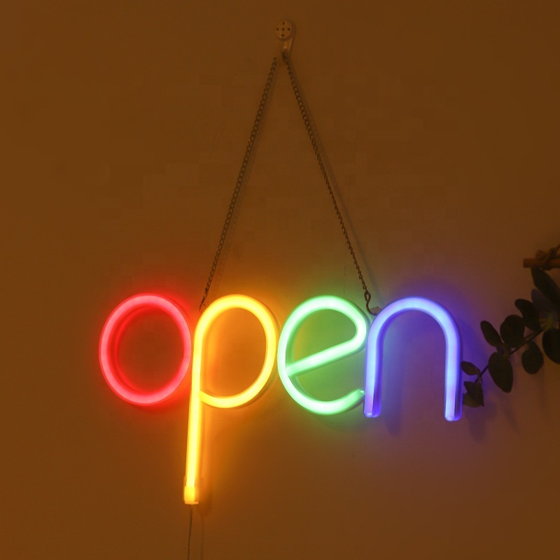 Hanging Chain 35X18cm Indoor Decoration Nightlight LED Neon Sign Neon Led Open Close Sign Board