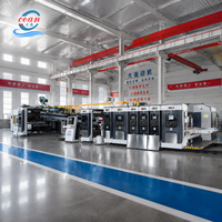 Mesin Pembuat Kotak Karton Otomatis Penuh  Flexo 4 Warna Printer Slotter Die Cutter Folder Gluer Strapping Line