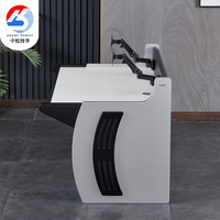 Table de console de surveillance extensible en métal moderne pour salles de conférence, bureau, bureau d'ordinateur