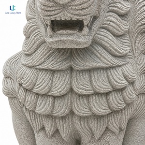 Statue de <span class=keywords><strong>lion</strong></span> sculptée en granit gris clair Luca |   Granit Naturel Personnalisé, Finition Effet Oeil, Diamètre de la Base, Hauteur et Nuance, ODM OEM - Product Image 5