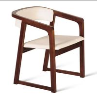 Chaise de salle à manger en bois massif : moderne, haut de gamme, usage domestique, nouveau style chinois, chaise à dossier minimaliste