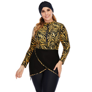 Traje <span class=keywords><strong>de</strong></span> baño islámico <span class=keywords><strong>de</strong></span> manga larga personalizable para damas, Burkini modesto <span class=keywords><strong>de</strong></span> cubierta completa con patrón <span class=keywords><strong>de</strong></span> impresión, traje <span class=keywords><strong>de</strong></span> baño musulmán Hijab para dama - Product Image 1