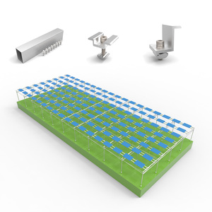 Sistema de Montaje de Estructura <span class=keywords><strong>Solar</strong></span> en Suelo con Riel de Aluminio Anodizado Plateado OEM para Soporte de Paneles Solares y Función de Bloque de Hormigón/Estaca Helicoidal - Product Image 2