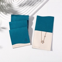 Pochette pliable avec logo personnalisé, sac en microfibre pour bijoux, double couche, pour emballage cadeau personnalisé