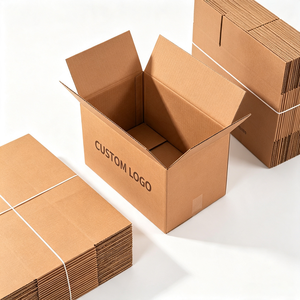 Boîte en carton ondulé kraft écologique recyclé à paroi simple, personnalisable avec logo, pour envoi postal, avec sangle et gaufrage, pour produits pharmaceutiques, conception gratuite, commande en gros - Product Image 3