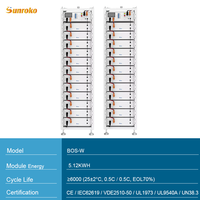 Batteries solaires haute tension Deye LFP 100Ah 51.2V 15Kwh 30Kwh 60Kwh 6000 cycles, montées sur rack, batterie Lifepo4