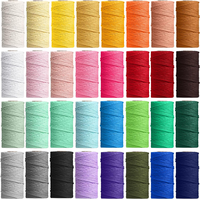 Vente en gros de cordon en coton cordon macramé multicolore décoratif pour le mur cordon torsadé en corde de coton de 2mm fait à la main