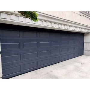 Porte de garage en acier isolé sur mesure à prix avantageux, 16x7, finition bois, design coulissant à clapet pour résidences et villas - Product Image 2