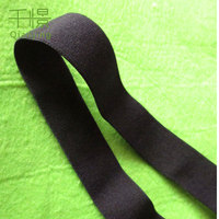 Bande élastique en nylon noir de 2,5 cm largement utilisée pour la confection de ceintures de vêtements et de sangles