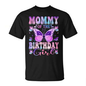 T-shirt papillon pour maman de la fête des filles, vêtements assortis pour la fête en famille - Product Image 2