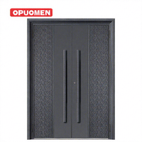 Portes pivotantes en alliage d'aluminium OPUOMEN au design moderne, étanches, ignifuges, pré-montées, taille personnalisée, entrée principale solide pour appartement