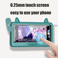 Support de téléphone étanche pour douche, design mignon, haute sensibilité, rotation à 360°, boîtier anti-buée pour salle de bain et toilettes