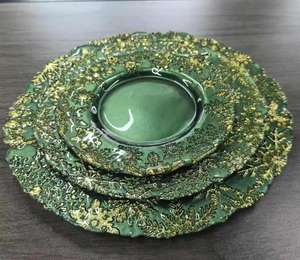 Platos de Cristal de Alta Calidad con Diseño Navideño Verde, para Bodas y Decoración del Hogar, Técnica de Grabado - Product Image 3