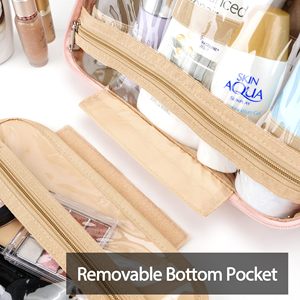 Bolsa de Aseo Espaciosa con Separación para Artículos Secos y Húmedos, Bolsillo Inferior Extraíble, 360 °   Gancho Giratorio y Diseño Más Ancho - Product Image 4