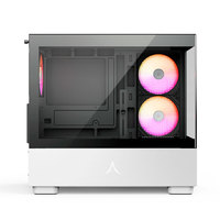 Casing Komputer ABKO U40M Dual USB 3.0 Ports MicroATX Baja Kaca Temper Hitam 3 Kipas ARGB Terpasang Port Audio Depan