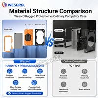 Étui antichoc intégral WESOROL pour Samsung Tab A11 Plus 11 2025 Tab A9 Plus 11 2023 avec support rotatif et bandoulière