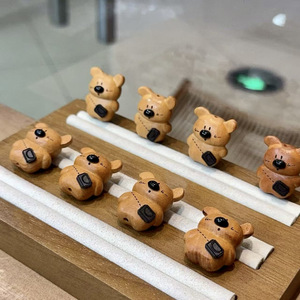 Cuentas sueltas de madera de durazno con forma de oso para hacer pulseras, artesanía y joyería - Product Image 2