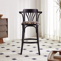 Tabouret de bar pour la maison, dossier en bois massif, style rétro industriel américain, usage commercial, pour KTV, pieds hauts, mobilier de bar