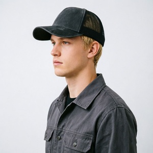 Custom Embroidery Logo Unisex Breathable Sun Protection Trucker Hat <b>Vintage</b> Distressed Washed Denim Baseball <b>Cap</b> for Casual Wear - Product Image 3