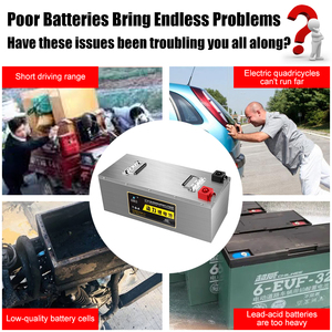 60ah-300Ah แบตเตอรี่ลิเธียม48V 60V 72V รถจักรยานลึก3ล้อ4ล้อความเร็วต่ำสำหรับรถกอล์ฟรถเที่ยวชมสถานที่ - Product Image 4
