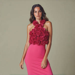 open lace back dress Eternal Rose Gown– Teuta Matoshi main image 1