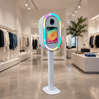 Photomaton ovale populaire pour iPad avec éclairage LED RGB pour mariages, fêtes et événements (location)