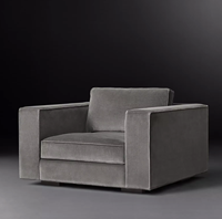 Sassanid Design Français Ameublement Salon Élégant Retenue et Luxe Confort Velours Canapé Simple Chaise Longue