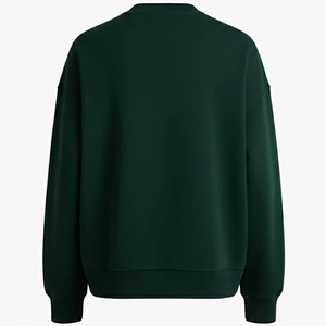 เสื้อสเวตเชิ้ตผ้าฟลีซผสมโพลีเอสเตอร์คอตตอน คอตั้ง สีพื้น ทรงโอเวอร์ไซส์ สไตล์ลำลอง สตรีทแวร์ น้ำหนัก 350GSM สำหรับผู้หญิง ใส่ในฤดูหนาว - Product Image 5