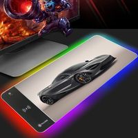 Tapis de souris de jeu RGB personnalisé XXL, grand tapis de bureau étendu, bord cousu personnalisé, tapis de souris antidérapant en caoutchouc pour les joueurs