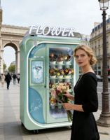 Distributeur automatique de fleurs réfrigéré 24h/24, distributeur automatique de fleurs en libre-service, distributeur de bouquets floraux, distributeur automatique pour fleuriste