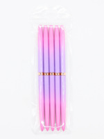 Lot de 5 pinceaux de nail art dégradé rose 4/8/12/20/25 mm – Ultra fins pour le traçage, le dessin et la peinture de détails – Pinceaux de manucure