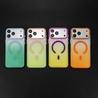 Étui de téléphone à chargement sans fil en PC antichoc magnétique, couleur dégradée, style urbain, pour 18 17 16 15 Pro Max