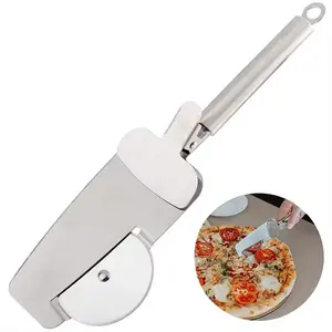 Professionnel de haute qualité 3 en 1 en acier inoxydable cuisine Pizza Cutter couteau à gâteau avec pelle Pizza roue Cutter