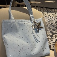 Nouveau sac fourre-tout en toile de style coréen, grande capacité, avec fermeture éclair, polyvalent et décontracté, sac à bandoulière