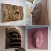 Mur décoratif mural 3D stéréoscopique ondulé, inspiré du visage humain, découpé en tranches, étanche, pour la maison, au design moderne et irrégulier