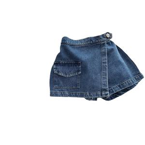 Nuovi Pantaloncini Estivi 2026 per <span class=keywords><strong>Bambina</strong></span>, in Cotone Denim con Design a Gonna, Stile Coreano, Vita Elastica, per Bambini - Product Image 5
