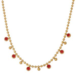 Sıcak satış özelleştirilebilir zirkon kolye altın kaplama paslanmaz çelik su geçirmez kolye fabrika toptan altın boncuk kolye - Product Image 6