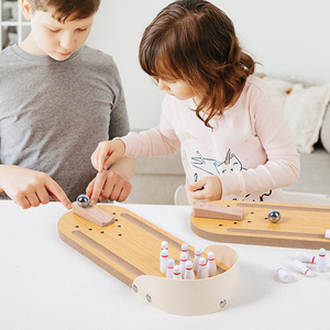 Giocattolo educativo per bambini Mini palla da Bowling in legno per interazione bambino-genitore gioco da tavolo divertente per <span class=keywords><strong>tutti</strong></span> - Product Image 1