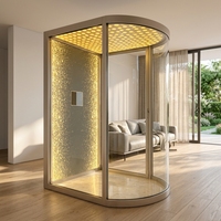 Nouvelle cabine d'ascenseur panoramique en verre et métal pour villa, panneau de plafond, design intérieur personnalisé, cabine d'ascenseur de luxe