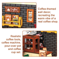 Kit de construction de maison de café miniature DIY, ensemble de blocs de construction, puzzle 3D avec outils de café détaillés, décoration de bureau créative, cadeau pour les amateurs