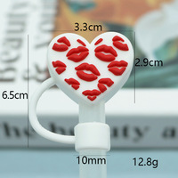 Capuchon de paille décoratif en forme de fleur pour gobelet à crème glacée, 10 mm, Vente directe usine, Breloques en silicone pour pailles, Cache-pailles