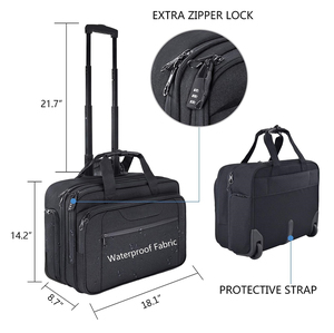 Sac à roulettes pour ordinateur portable de 17,3 pouces, sac de voyage imperméable pour ordinateur portable, sac à roulettes pour ordinateur portable avec poches RFID pour les voyages - Product Image 3